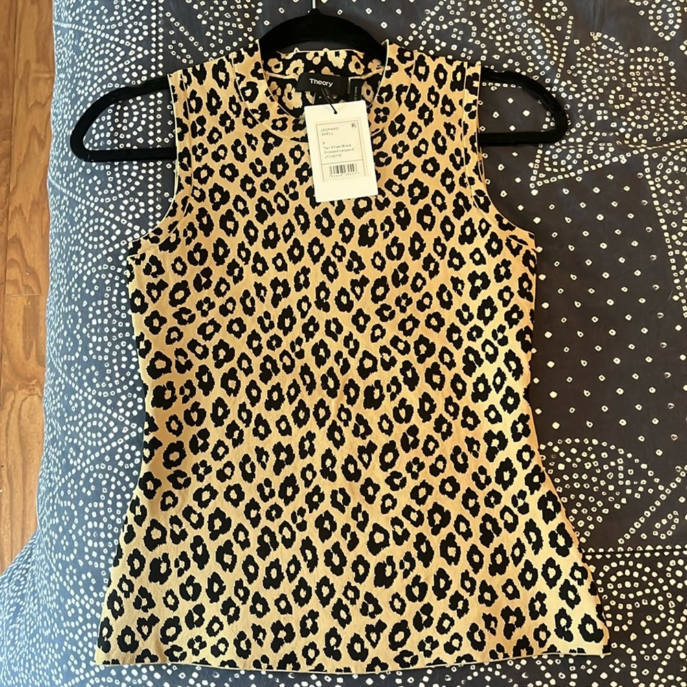 Theory leopard blouse